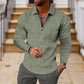 Men’s Casual Sports Zip Collar Long-sleeve T-shirt