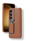 flip cover lens bracket first layer cowhide shockproof case for samsung