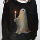 Retro Ghost Painting Candle Print T-Shirt