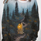 Retro Ghost Painting Candle Print T-Shirt