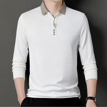 Men's Long Sleeve Lapel T-Shirt