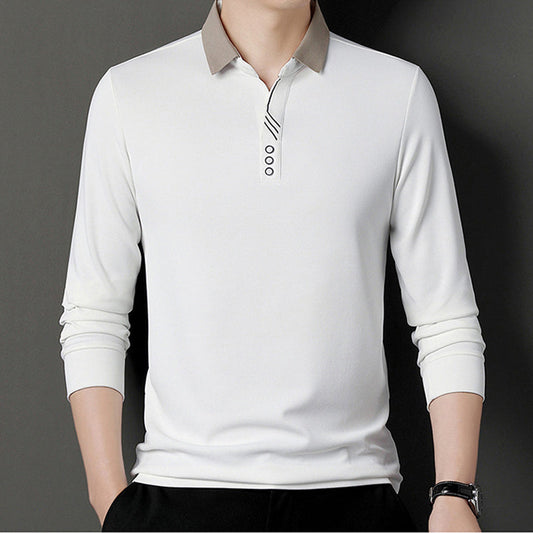 Men's Long Sleeve Lapel T-Shirt