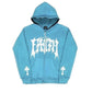 HOODED ZIP WITH EMBROIDERED LETTERS HOODIE