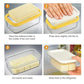 Butter box with lid butter tray | cutting mesh, rectangular kitchen airtight storage crisper