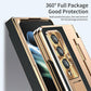 Samsung Z Fold 3 4 folding screen plain leather electroplated all-inclusive mobile phone case