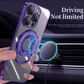 Magnetic Suction Bracket Electroplated Clear Protective Phone Case For iPhone