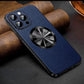 Genuine Leather Metal Frame Anti Drop Magnetic Suction Case Cover for iPhone 12-15