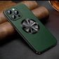 Genuine Leather Metal Frame Anti Drop Magnetic Suction Case Cover for iPhone 12-15