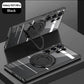 Magnetic Suction Bracket Electroplated Clear Protective Phone Case For Samsung Galaxy S23 Ultra Plus