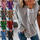 Ladies Autumn And Winter Top Loose Solid Color Long Sleeve T-shirt