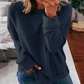 Ladies Autumn And Winter Top Loose Solid Color Long Sleeve T-shirt