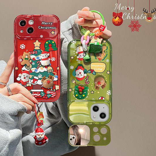 🎄Christmas Tree Pendant Flip Mirror Case Cover For iPhone🎅