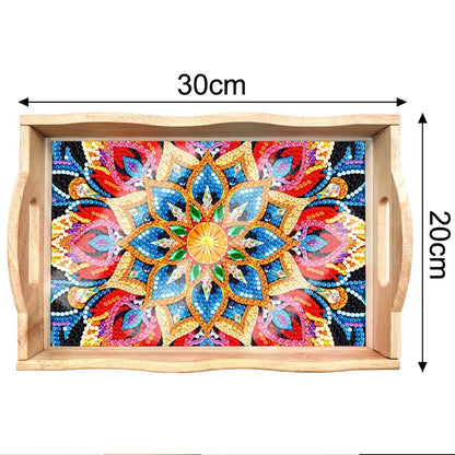 DIY Painting Wooden Tray Food Tray with Handle Living Room Decoration Mandala Wooden Tray Kit