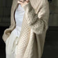 Women's Cardigan Sweater Jumper Cable Knit Cropped Zipper Solid Color Open Front Stylish