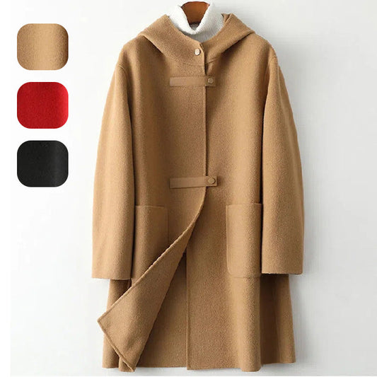 [Winter Gift For Her] Women's Hooded Double-sided Woolen Coat