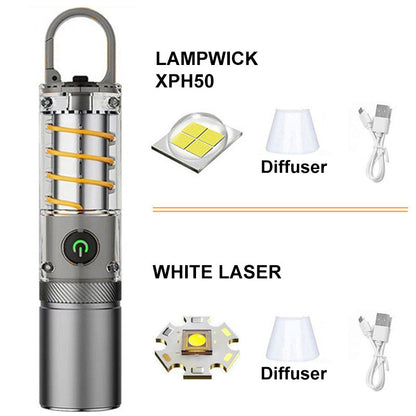 Great gift*Outdoor multifunctional mini flashlight camping light