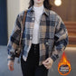 NICE GIFT*Stylish plaid velvet plush shirt jacket
