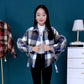 NICE GIFT*Stylish plaid velvet plush shirt jacket
