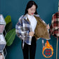 NICE GIFT*Stylish plaid velvet plush shirt jacket
