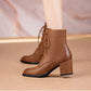 Great Gift! Women's Warm Side-zip Leather Ankle Boots