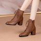Great Gift! Women's Warm Side-zip Leather Ankle Boots
