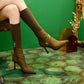Knitted Long Lointed Toe Stiletto Boots