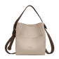 Lettering Faux Leather Bucket Bag