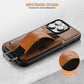 Luxurious Leather Kickstand iPhone Case with Card Slots and Wristband
