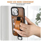 Luxurious Leather Kickstand iPhone Case with Card Slots and Wristband
