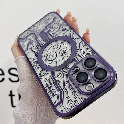 Circuit Board Pattern Soft Transparent Magnetic Shockporoof Phone Case