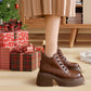 [Perfect Gift] Vintage Winter Chunky Heeled Ankle Boots for Women