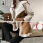 [warm gift] Women’s Suede Fleece Motorcycle Jacket