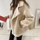 [warm gift] Women’s Suede Fleece Motorcycle Jacket