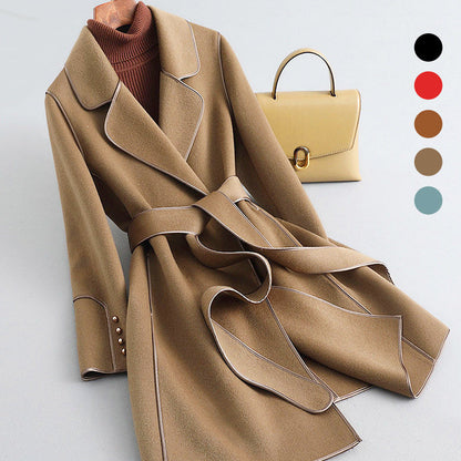 [Best Gift For Her] Women's Long Faux Woolen Overcoat