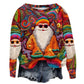 Ideal Gift - Women's Santa Print Christmas Sweatshirt