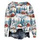 Ideal Gift - Women's Santa Print Christmas Sweatshirt