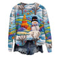 Ideal Gift - Women's Santa Print Christmas Sweatshirt