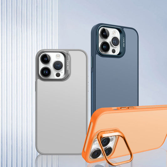 Translucent Frosted Metal Lens Frame Holder Mobile Phone Case