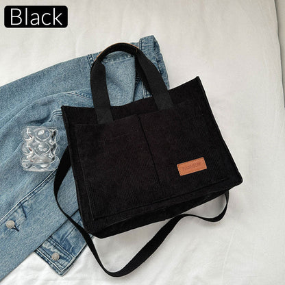 [ideal gift] Corduroy Large Capacity Shoulder & Handbag