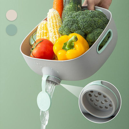 Vegetable Washing and Draining Basket with Side Lid