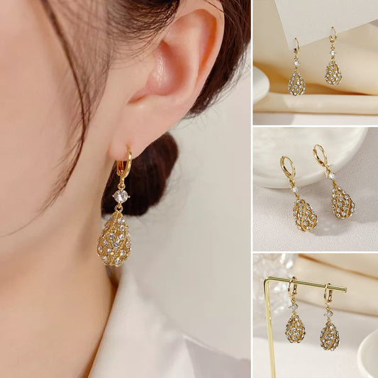 [best gift] Elegant Drop Shape Rhinestone Earrings