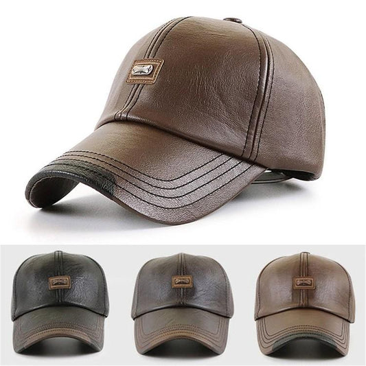 Men's PU Leather Peaked Cap