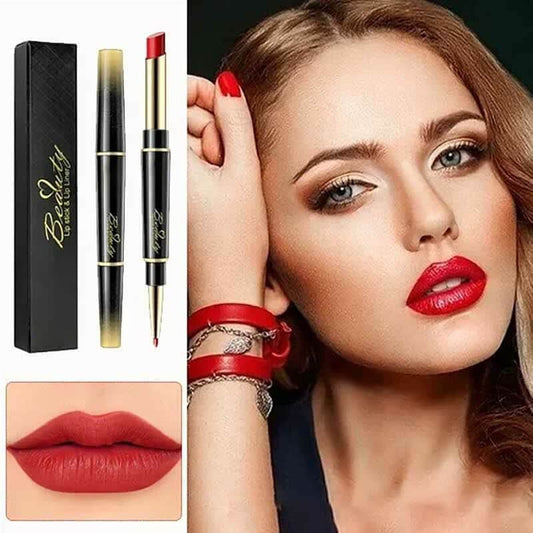 Double-ended Lipstick Automatic Lip Liner Matte Waterproof Non-fading Non-stick Lipstick