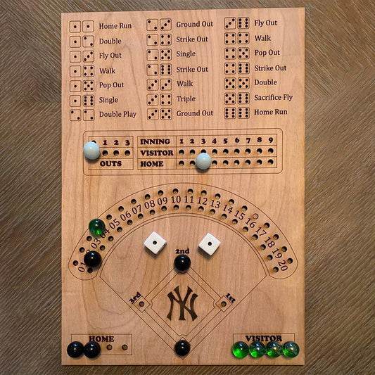 Funny Gift - Wooden Baseball Dice Board Game