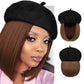 [Special Gift] Straight Short Synthetic Wigs Berets Hat for Women