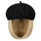 [Special Gift] Straight Short Synthetic Wigs Berets Hat for Women