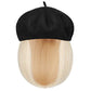 [Special Gift] Straight Short Synthetic Wigs Berets Hat for Women