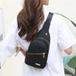 [Exquisite Gift] Multi-Pocket Lightweight Metal Zipper Chest Bag with Data Cable Hole