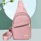 [Exquisite Gift] Multi-Pocket Lightweight Metal Zipper Chest Bag with Data Cable Hole