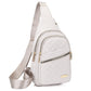 [Exquisite Gift] Multi-Pocket Lightweight Metal Zipper Chest Bag with Data Cable Hole